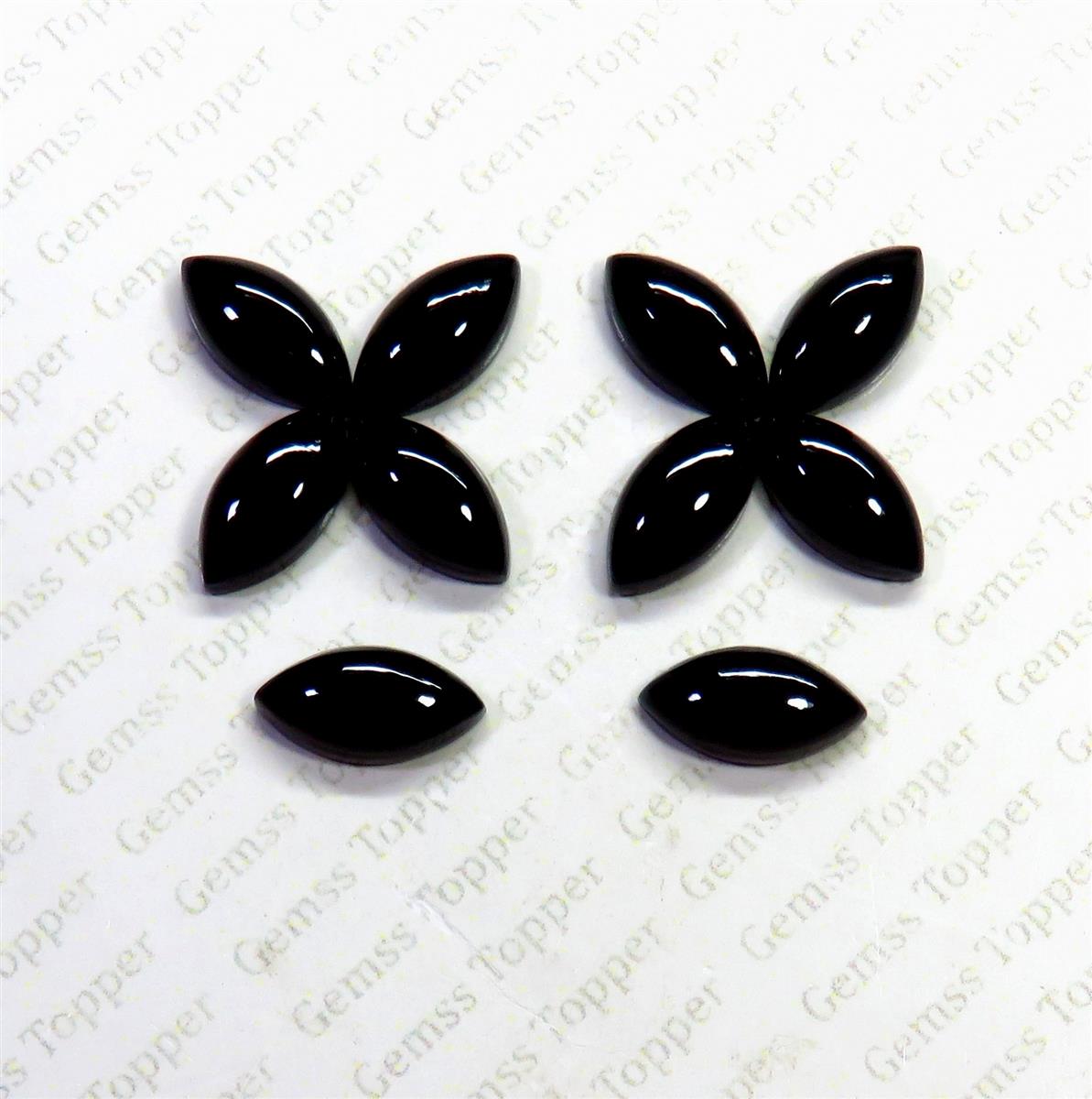 Black Onyx 7x14 mm Marquise Cabochon